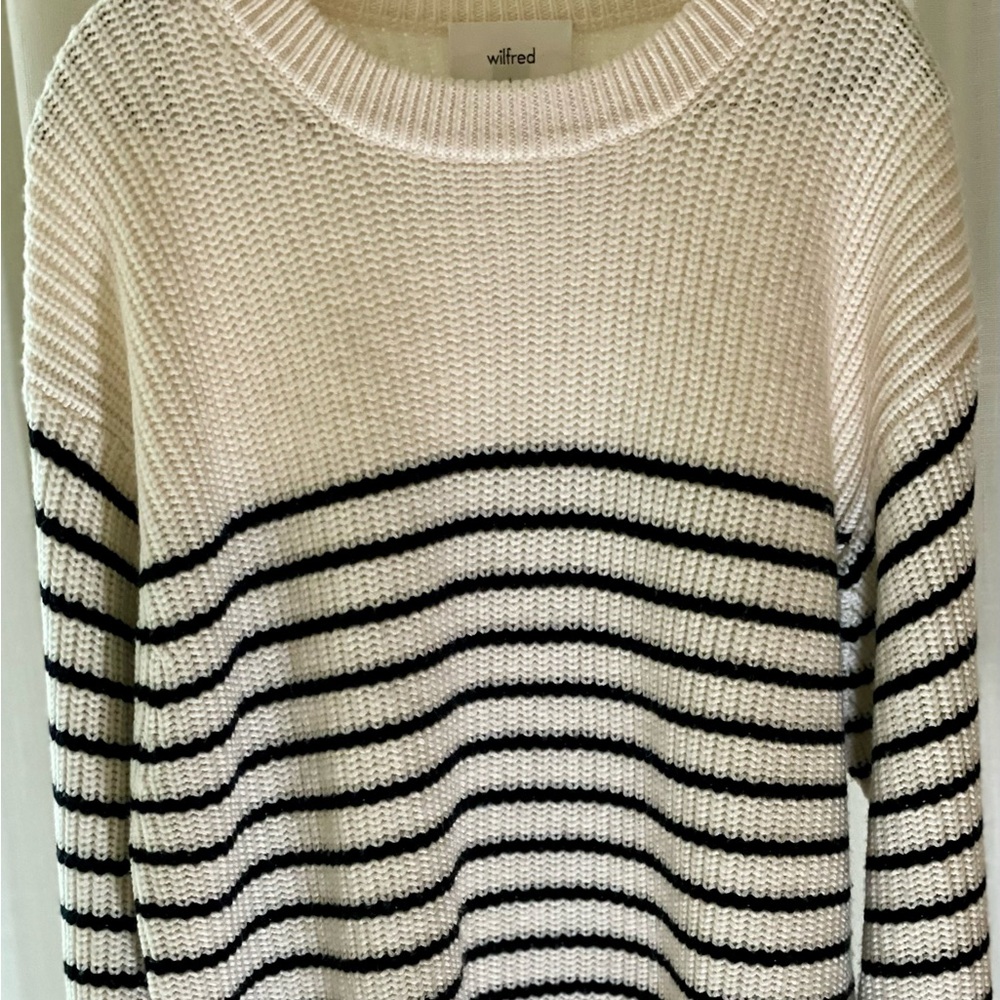 Aritzia Wilfred striped Merino wool sweater size Large